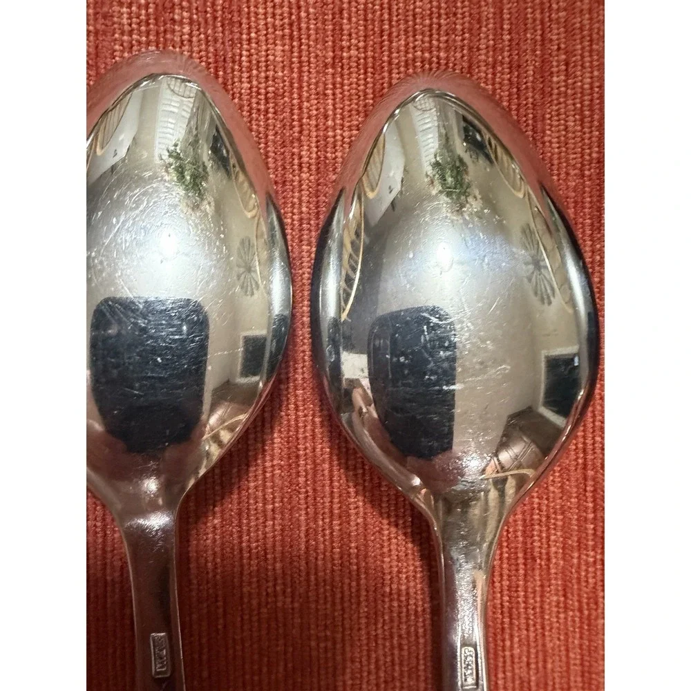 Ekco Eterna Corsair Oval Soup Spoons Set 4 Stainless Flatware 7.5